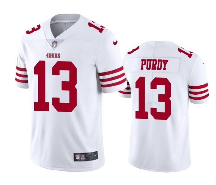 Men's San Francisco 49ers #13 Brock Purdy White Vapor Untouchable Limited Stitched Football Jersey